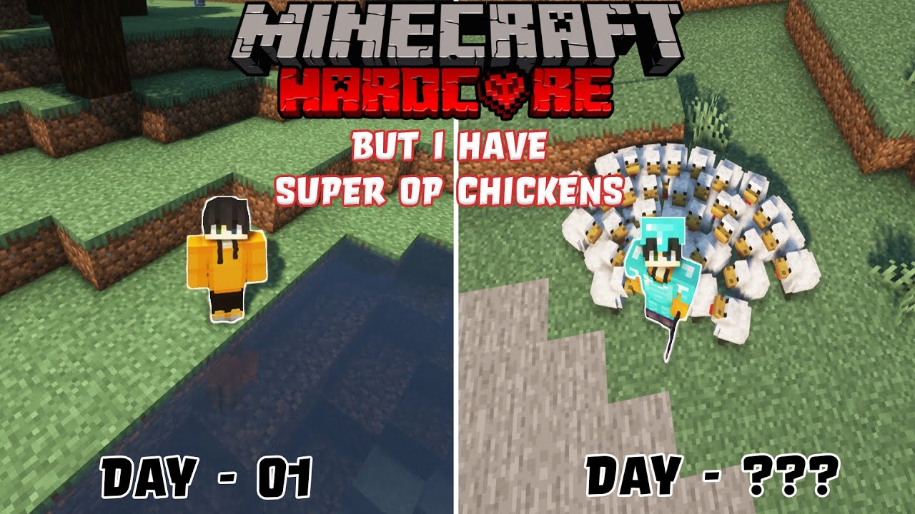 Minecraft Hardcore, But My Chicken is SUPER OP ! (Hindi)