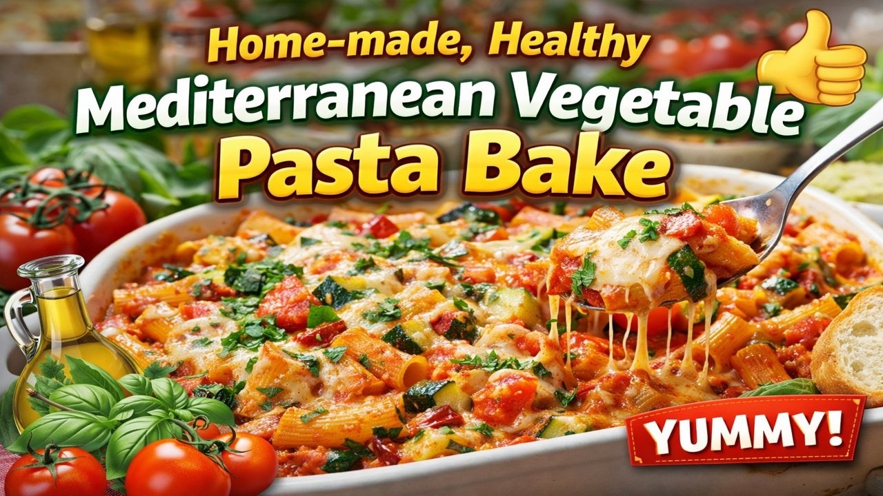 Home-made, Healthy Mediterranean Vegetable Pasta Bake- Yummy!