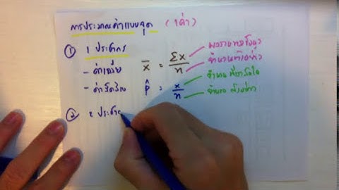 สถิติการประมาณค่าแบบจุด Point Estimation Statistics