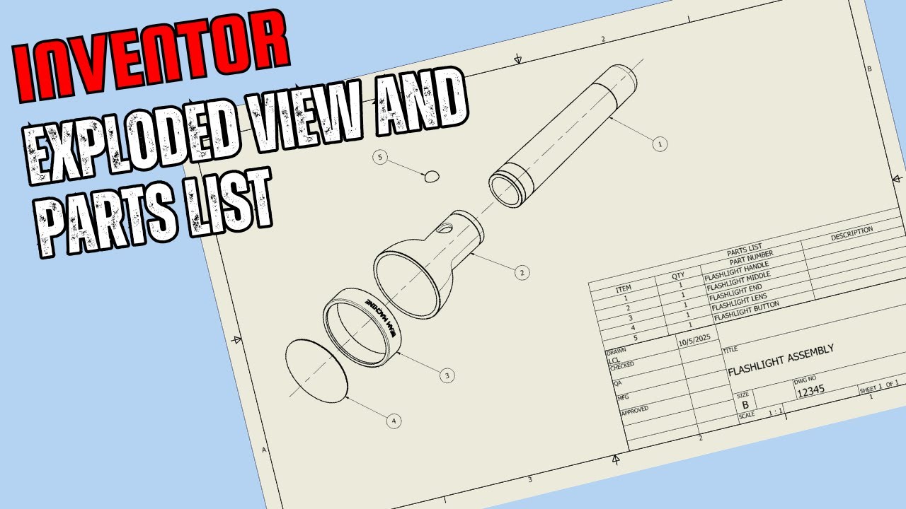 INVENTOR: EXPLODED VIEW AND PARTS LIST - YouTube