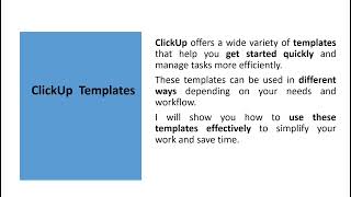 ClickUp Tutorial (Part 5): Create & Use Templates (Save Time & Work Faster)