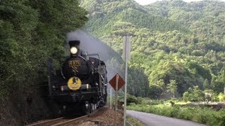 SLやまぐち号(C57) 2012 三谷駅→渡川駅 -渡川第3踏切前-