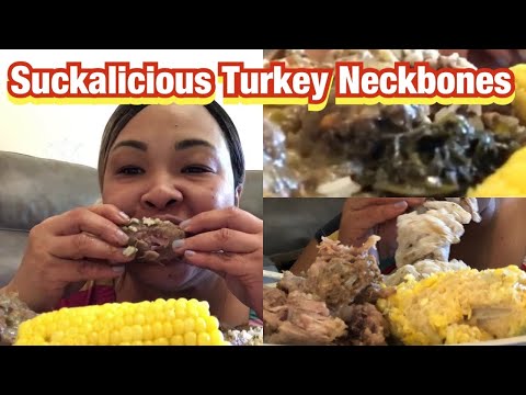 Eating Turkey Neckbones and Corn on the Cob with Cheese Sauce