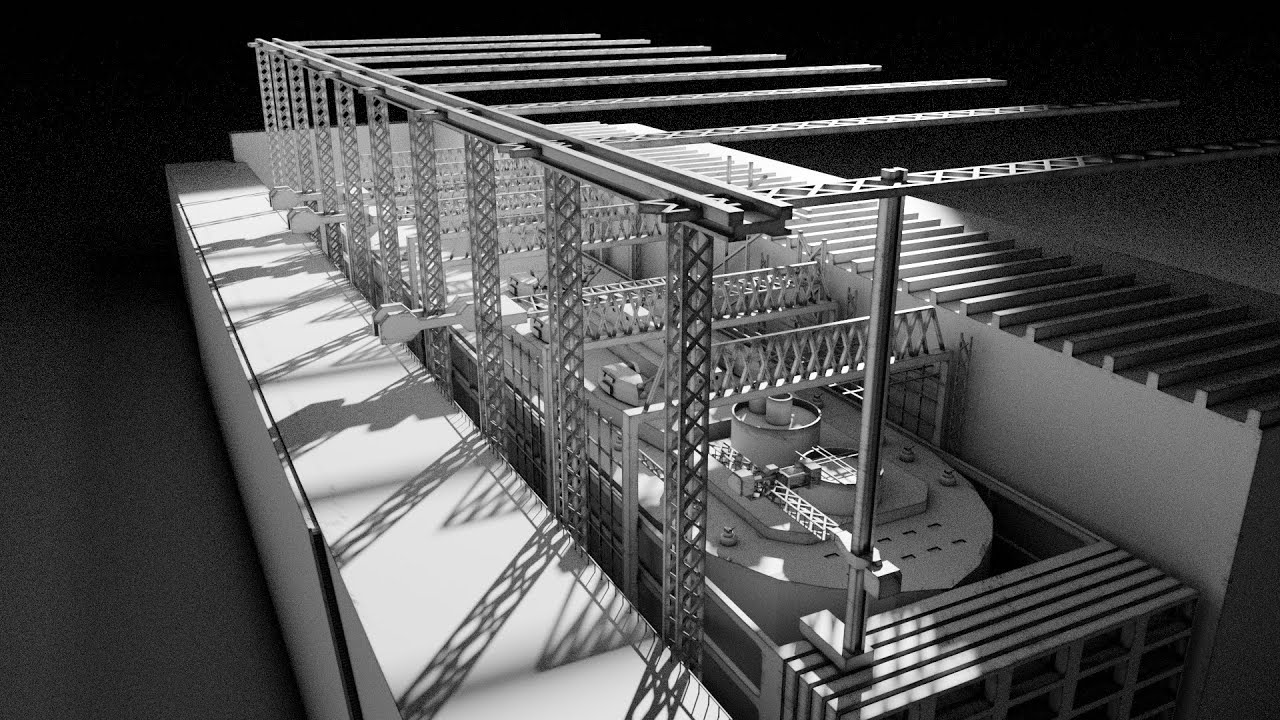 Dockyard with Battleship - Speed Modeling (blender addon)