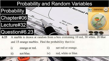 Probability and Random Variables | Chapter#06 | Question No#6.23 | 1st Year Statistics Dr. Faqir
