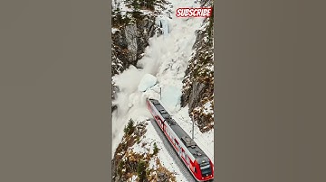 Massive Landslide Strikes as Train Passes the Tunnel #train #shorts #crash
