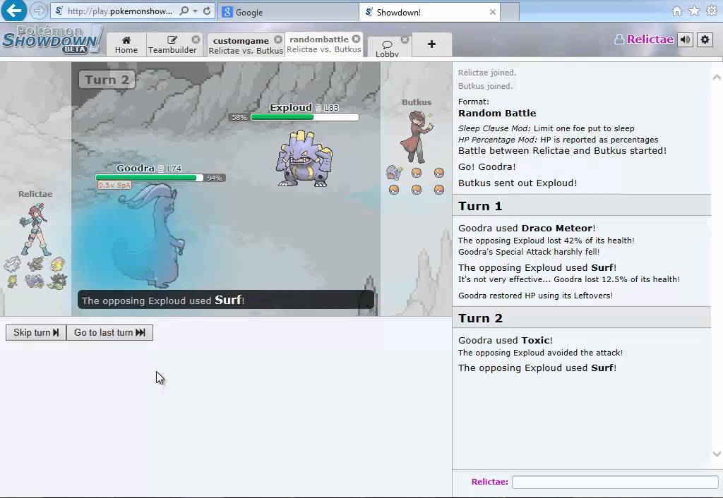 Let's Play Pokemon Showdown Part 1: Buttkiss vs. Relictae