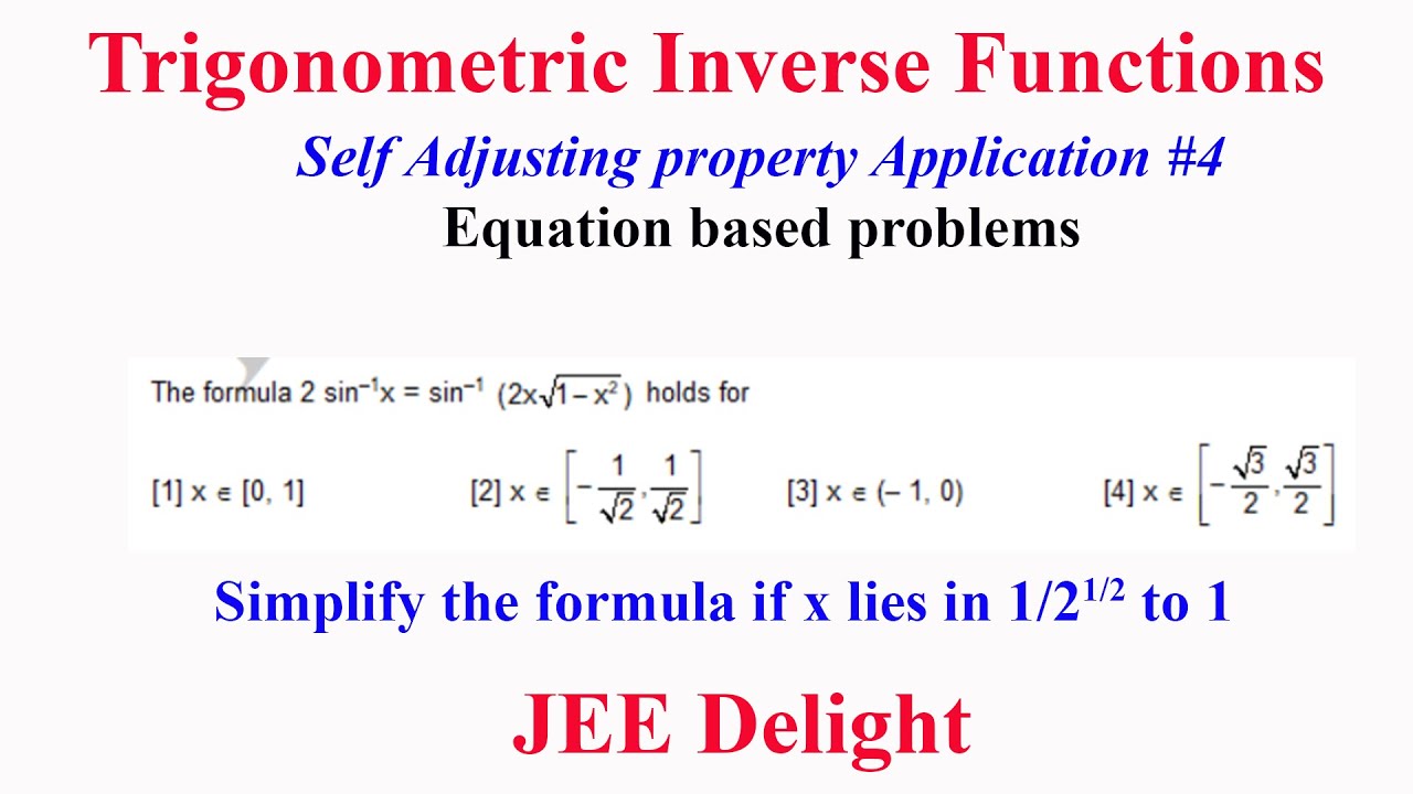 ITF Self adjusting property application 4 Equation based problems