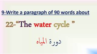 موضوعات برجرافات تهم طلاب  للصف الثانى- الاعدادى للترم الثانى جزء ثالث 2020 Paragraphs of  90 words