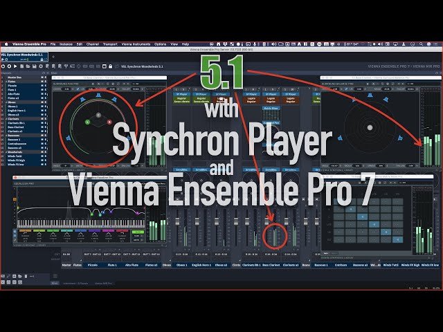 5.1 in your DAW w/ Vienna Ensemble Pro 7 and VSL's Synchron Player