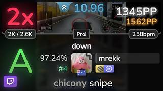 🔴11⭐mrekk | yax03 - down [Pro!] +HDDT 97.24% #4 | 2❌ 1345pp - osu!