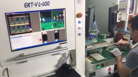 EKT AOI inspection system on SMT assembly line