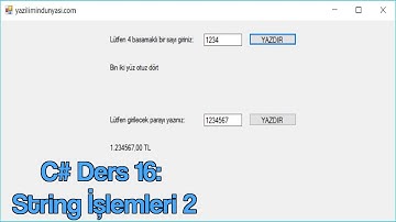 C# Ders 16: String İşlemleri 2