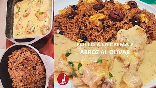 ¡COMO HACER POLLO A LA CREMA Y ARROZ AL OLIVAR! Ó Aceitunas Cocina Fácil Recetas Peruanas