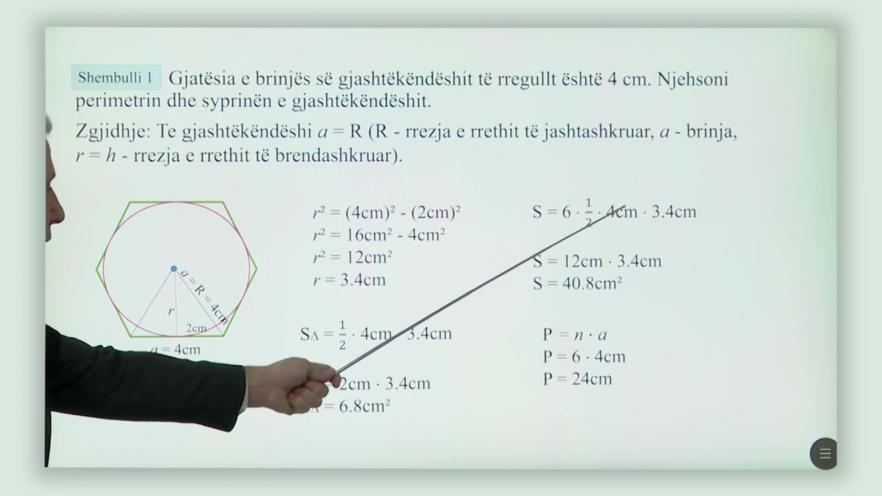 7 09 049 - Java 25 - Matematikë -  perimetri dhe syprina e sipërfaqeve shumëkëndëshe të rregullta U