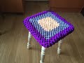 Сидушка на табуретку узором "Попкорн" крючком/Seat on a stool pattern "Popcorn" crochet