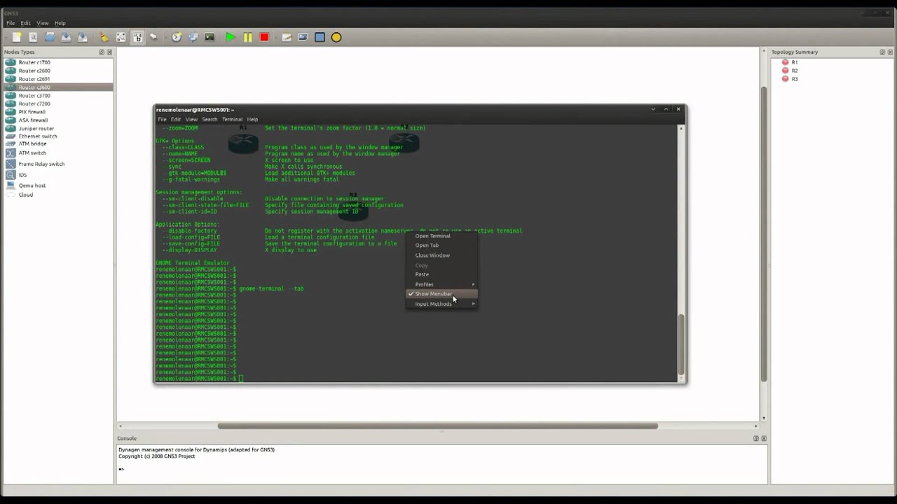 Wez Terminal Tabs. "Gns4 46". How to open terminal