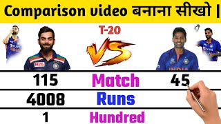 Comparison video kaise banaye | cricket comparison video in kinemaster| how to make comparison video