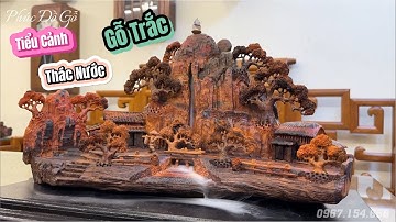 Tiểu Cảnh Thác Nước Gỗ Trắc | Phúc Gỗ