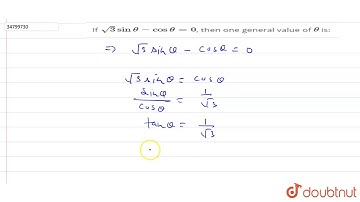 If `sqrt(3)sintheta-costheta=0`, then one general value of `theta` is: