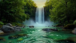 Powerful Waterfall Sounds with Birds for Deep Sleep, Relaxing Nature Sounds (No Ads)