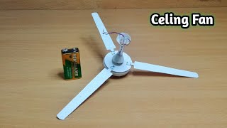How To Make A Ceiling Fan || Homemade DC Ceiling Fan Science Project || DC 12v Ceiling Fan