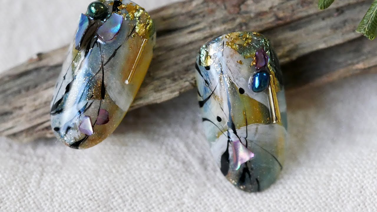 璐意雅ruyigel 隨意潑墨感流線線條暈染層次美甲~ginanail |ruyigel 璐意雅|美甲教學Nailart|ネイル|네일