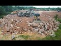 Part 3| Unstoppable Greates Bulldozer Pushes Rock Komatsu D68E, D65E, D58E, Dump Truck Unloaded Rock
