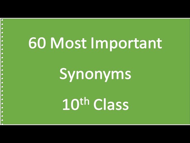 Most Repeated & Important Synonyms