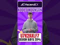 Kode Undangan Ascendex U7K2AXLF7 untuk diskon biaya 20% dan 5.000 Satoshi gratis