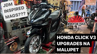 HONDA CLICK V3 MALUPITANG UPGRADES | RCB ACCESSORIES | LEVEINGER MAGS 10 SPOKES GLASS SILVER