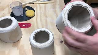 Slip casting a cup from a one part plaster mold