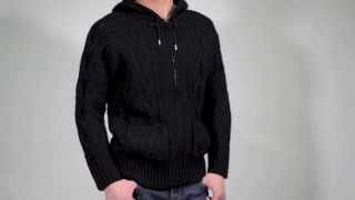 MAJESTIC CLOSET ORIGINAL（マジェスティッククローゼット オリジナル） ケーブルニットプルパーカー BLACK着用イメージ