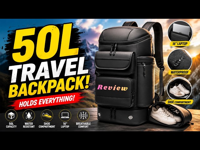 50 l travel backpacks slim Carry On Backpack, Extra Large 50L Backpack for Men & Women, Expandable Backpack For Airplanes, 17 Inch Laptop Backpack, Luggage Suitcase 40L Daypack Lightweight Business Weekender Bag, Blue : Electronics density exterior fabric that is treated to resist stains and abrasions Best Travel Backpacks of 2026