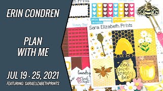 Plan With Me || July 19-25, 2021 || Erin Condren ||  Ft. SaraElizabethPrints