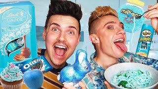 WE ONLY ate BLUE foods for 24 hours!