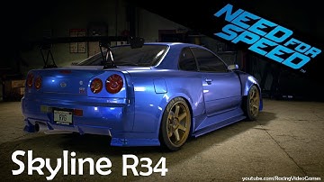 Need For Speed 2015 | Car Customization - Nissan Skyline R34 GT-R Tuning 1000+ HP Performance (PS4)
