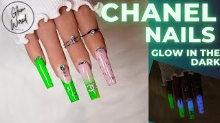 CHANEL NAILS ? GLOW IN THE DARK | GLAM WIRED NAILS