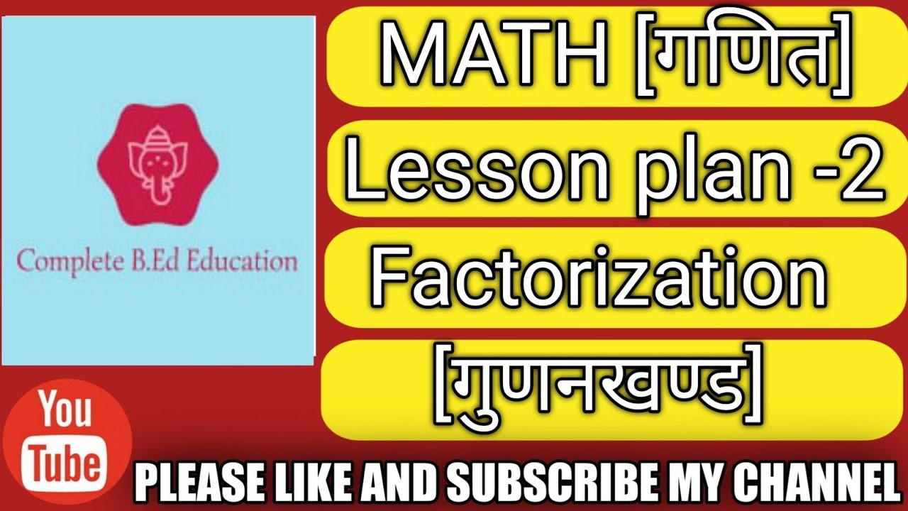 Math Lesson Plan Factorization in Hindi Class 8 Complete Bed 