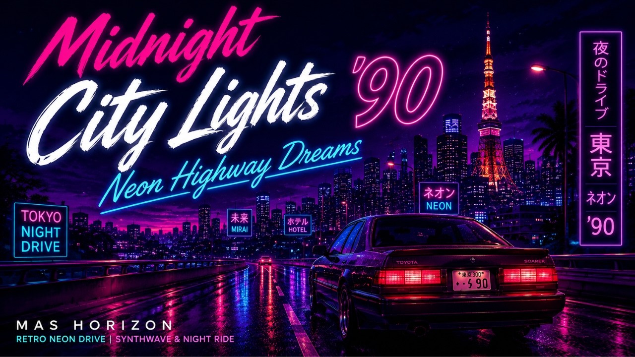 Midnight City Lights '90 🌆 | Neon Highway Dreams | Japanese