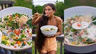 Creamy Vegetable Noodle Soup 🍲 Best Raw Vegan Recipe 🥦🥕