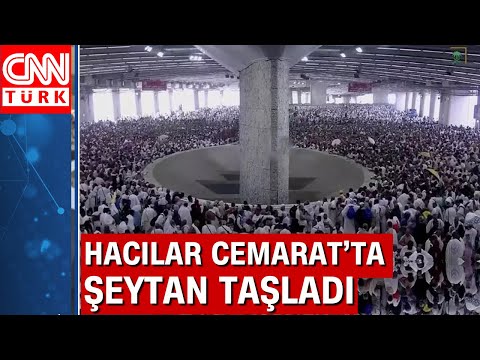 Hacılar Cemarat'ta şeytan taşladı... Kurban Bayramı'nın 2. gününde Mina'ya çıkıldı