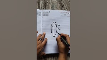 how to draw easy cockroach#youtubeshorts #drawing #shortvideo