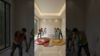 Luxury Metallic Epoxy Marble Floor | Lava Red, Pearl White, Silver Gray &amp; Gold Veins | 3D Floor