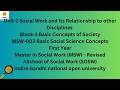 Unit-1 Social Work and Its Relationship to other Disciplines Block-1 MSW003 1STYR MSW SOSW #ignou