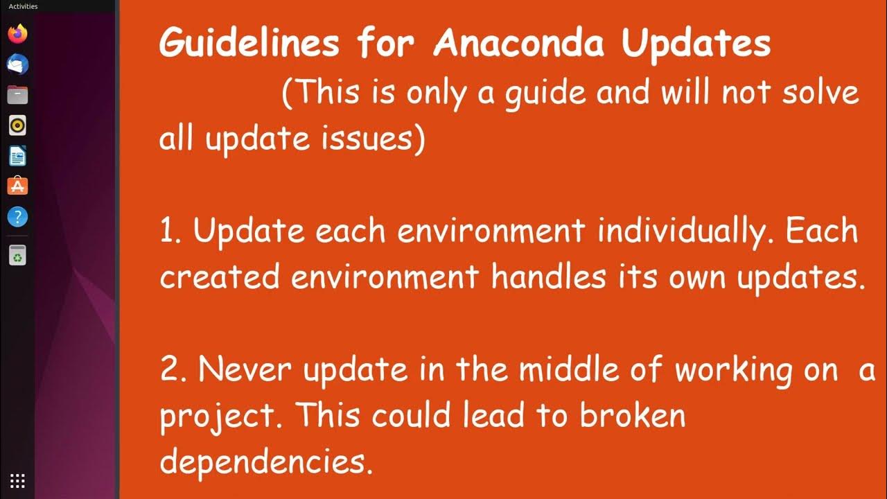 Anaconda Python Part 4 Update Anaconda Guidelines - YouTube