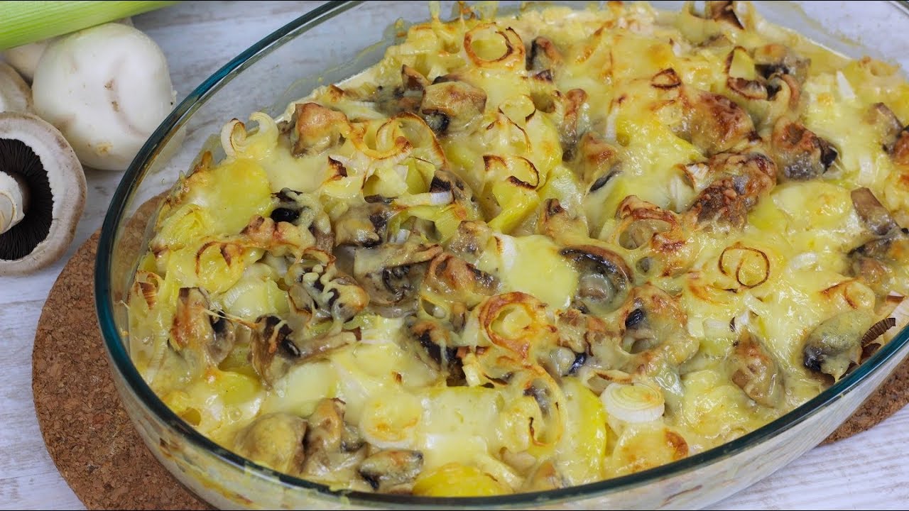 Kartoffelauflauf mit Champignons - Rucki Zucki Rezept - YouTube