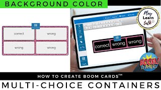How to make Boom Cards   multi choice container background color change