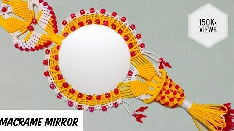 BEAUTIFUL MACRAME MIRROR WALL HANGING WITH BASKET