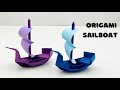 Easy origami sailboat  how to make paper ship  paper craft  home decore  3d paper boat  origami